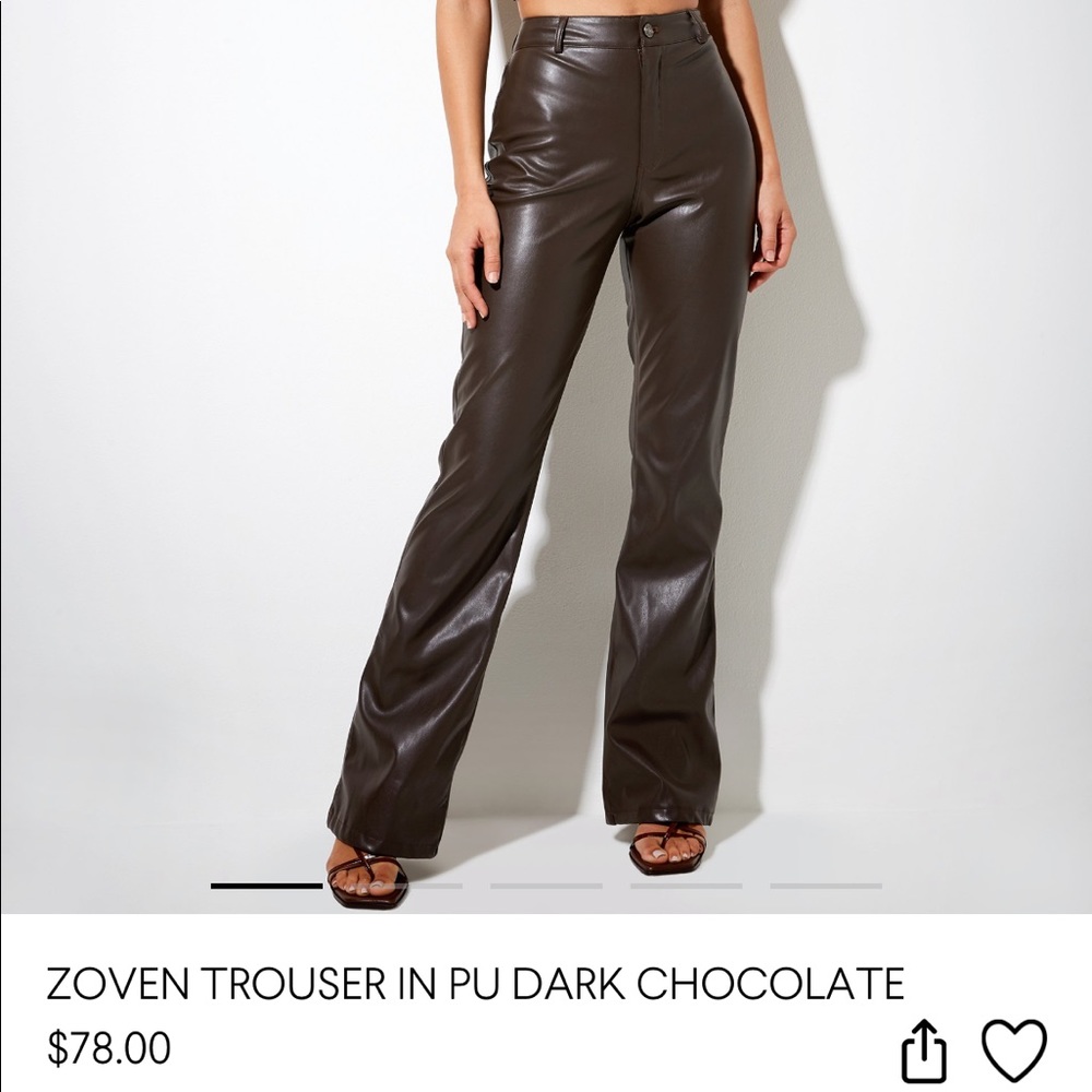 Motel Rocks Brown Leather Pants